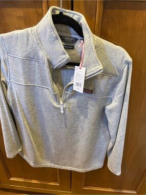 Vineyard Vines Women's Heather Gray Quarter-Zip Pullover